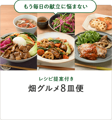 レシピ提案付き畑グルメ8皿便