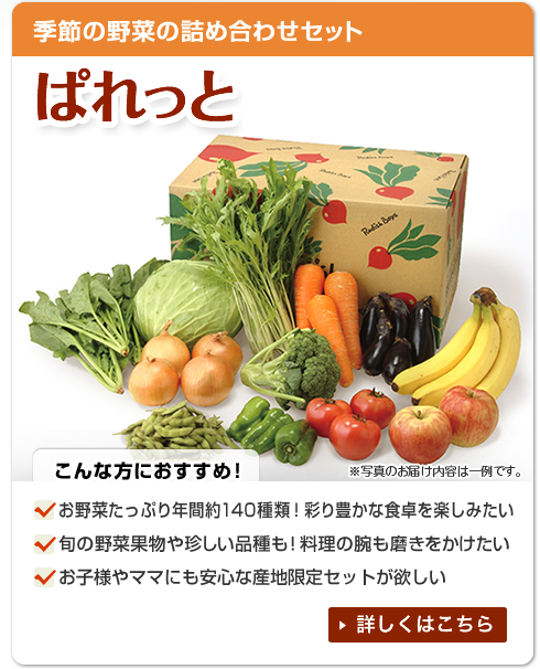 季節の野菜の詰め合わせセット　ぱれっと