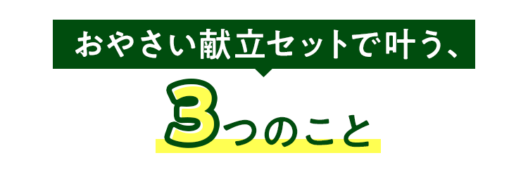 おやさい献立セットで叶う、5つのこと