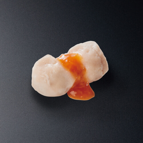 烏賊の手取り丸ナポリソース掛け